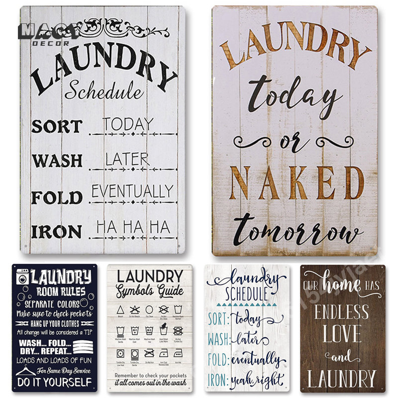 Embroidery Water - Slogan Metal Tin Sign Laundry Room