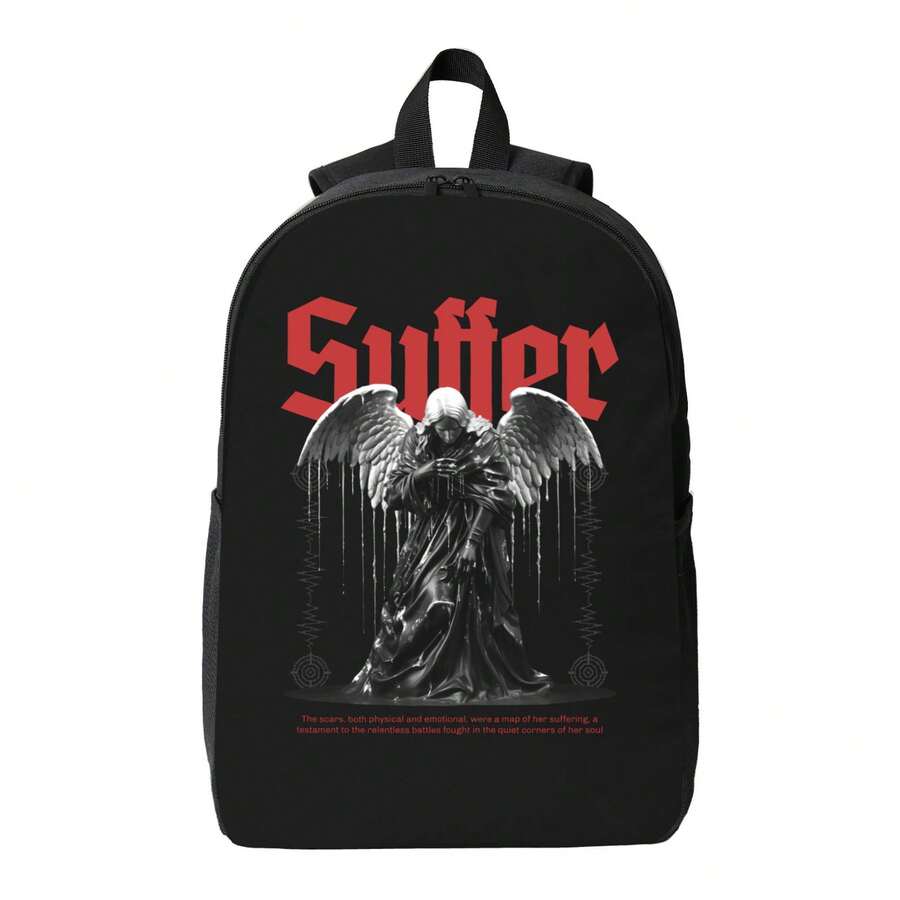 Embroidery Gothic - Gothic Angel Suffer Print Backpack Men