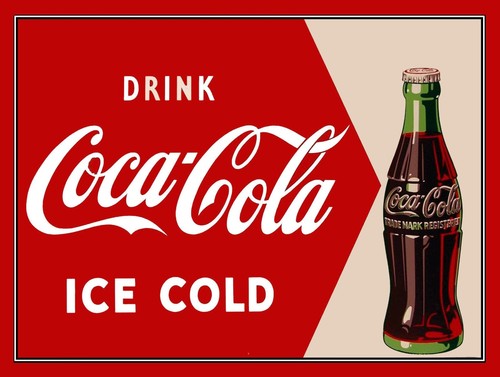Embroidery Water - Drink Coca Cola, Retro Metal Plaque/Sign,