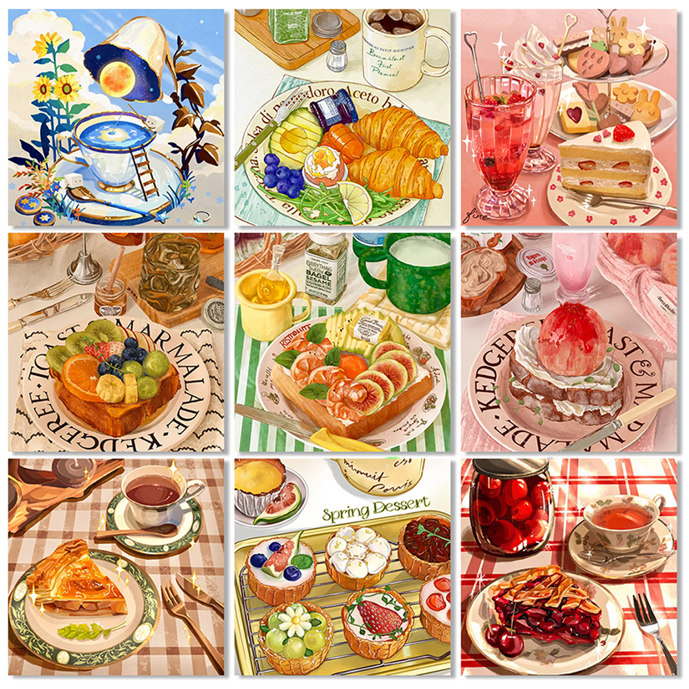 Embroidery Kit Set - 5D DIY Cake Dessert Diamond Painting