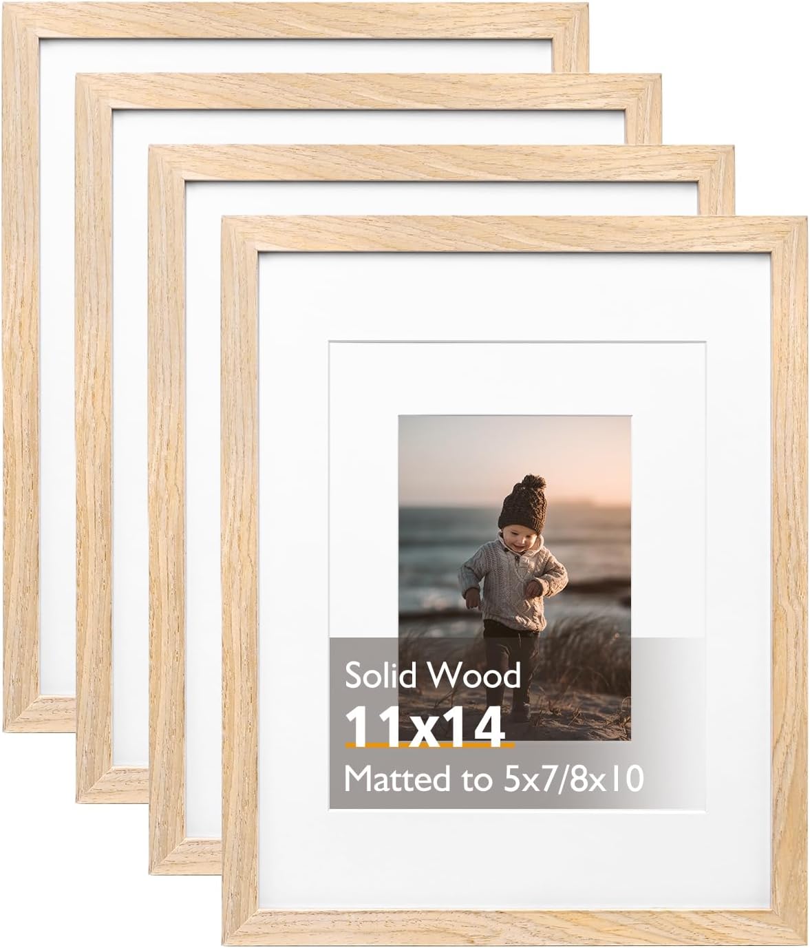 Frame Display Wood - 11x14 Picture Frame Natural Solid Wood
