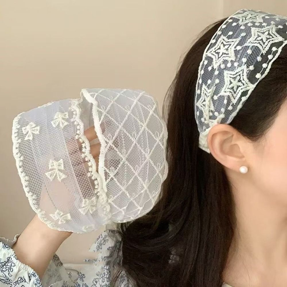 Embroidery Motif - Temperament Korean Style Embroidery Lace Headband