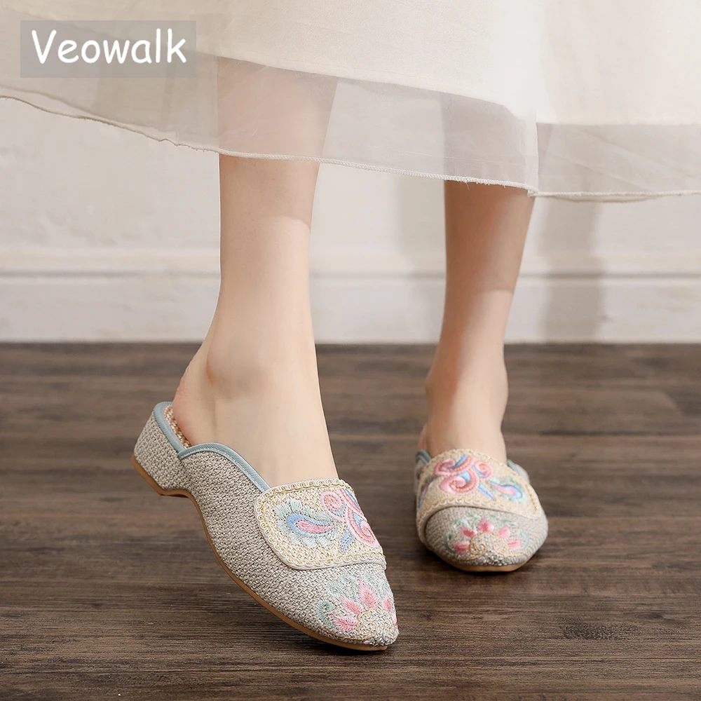 Embroidery Shoes - Veowalk New Cotton Fabric Embroidered Women