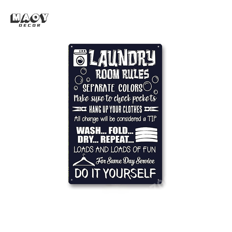 Slogan Metal Tin Sign Laundry  - огляд і ціна Embroidery Water
