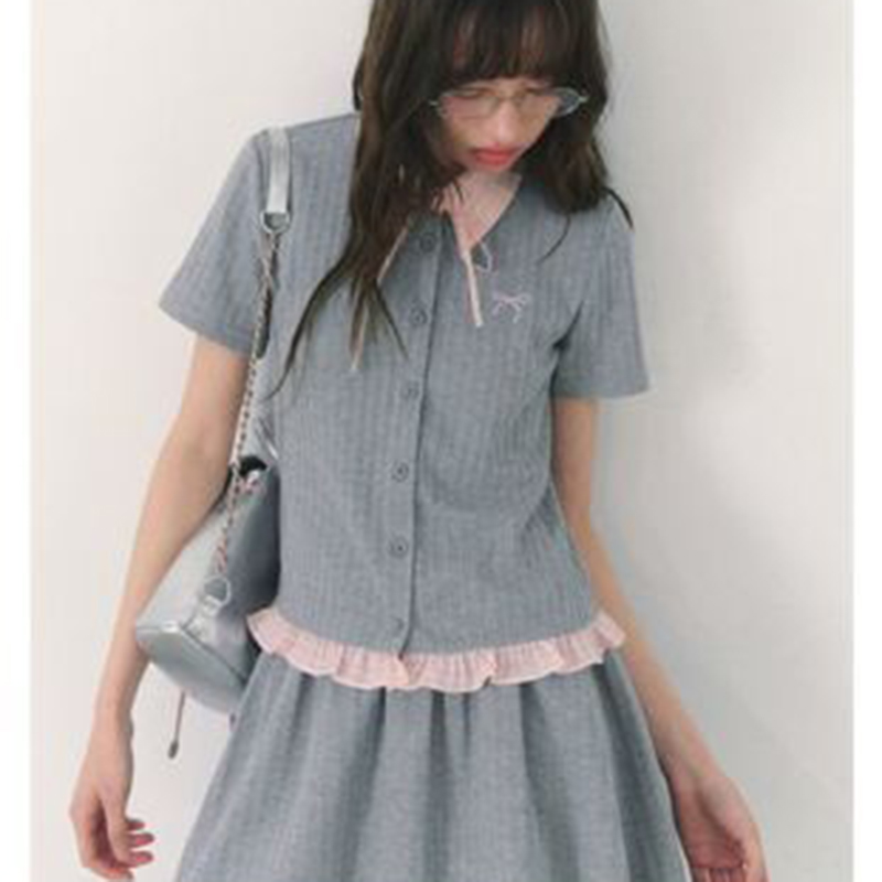 Summer Knitted Preppy Style Tw - огляд і ціна Embroidery Motif