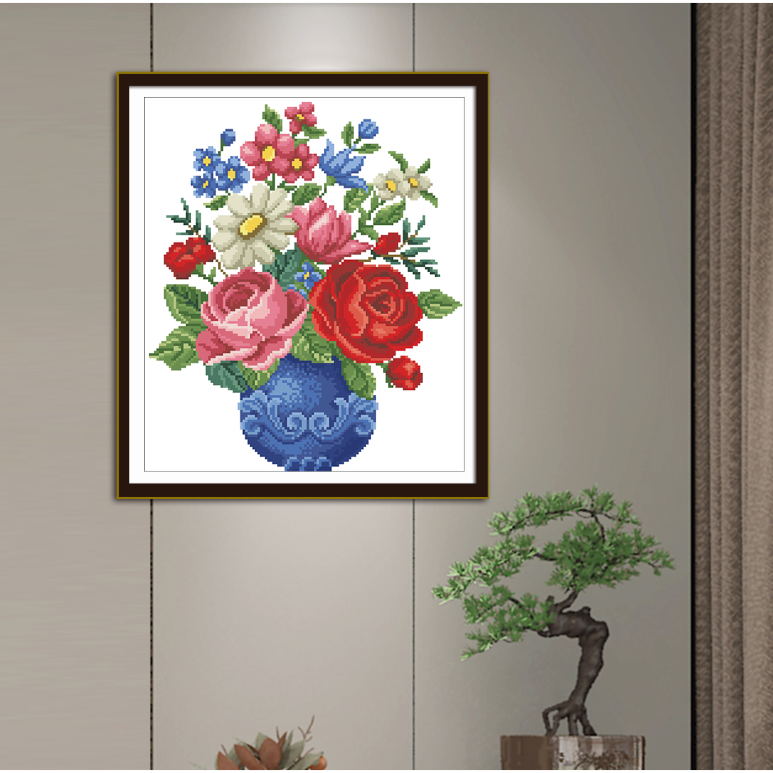 Blue Bottle And Rose, Cross St - огляд і ціна Embroidery Rose Stitch