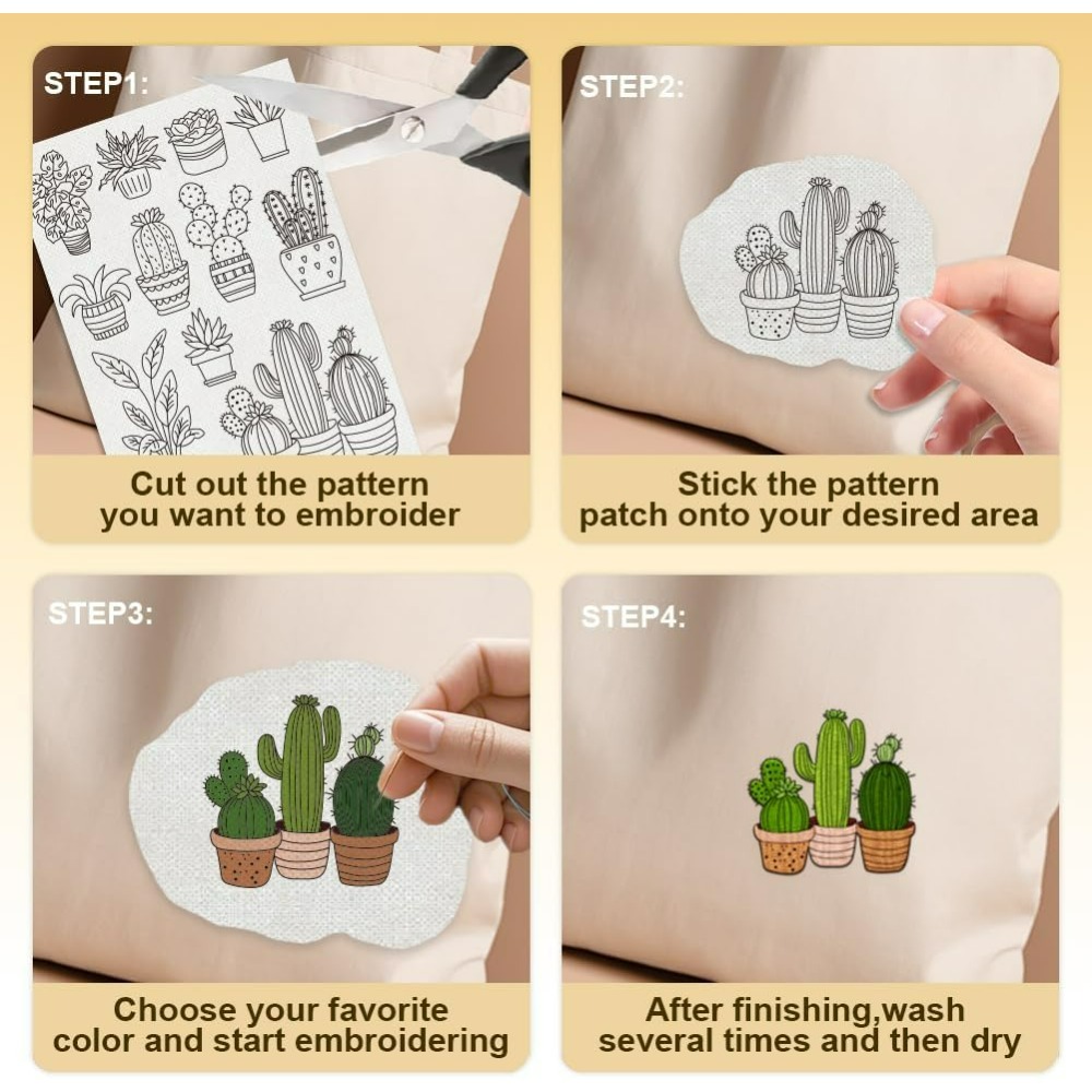 30Pcs Bonsai Cactus Embroidery - огляд і ціна Embroidery Free Pattern