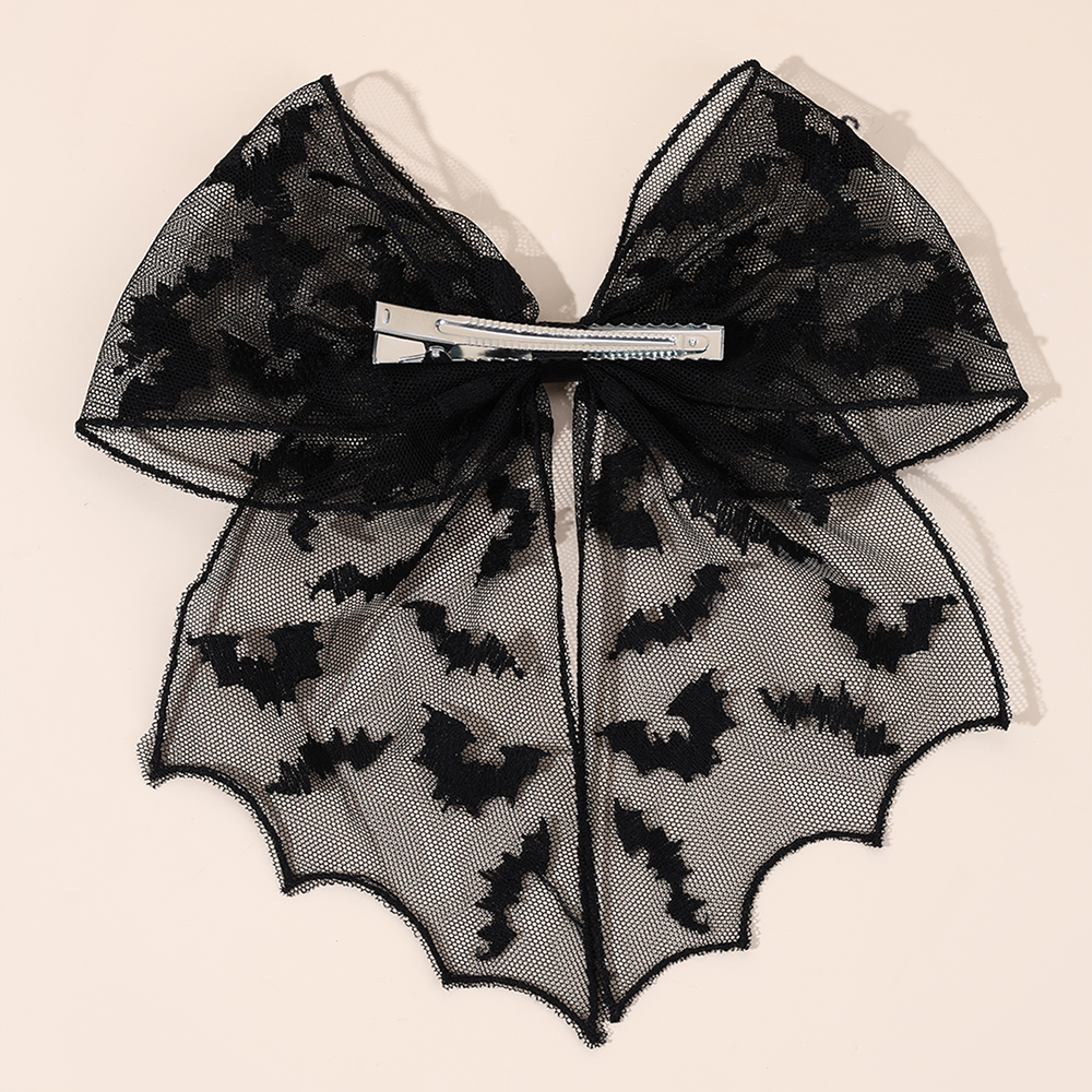 Halloween Bat Bow Hair Clips B - огляд і ціна Embroidery Gothic