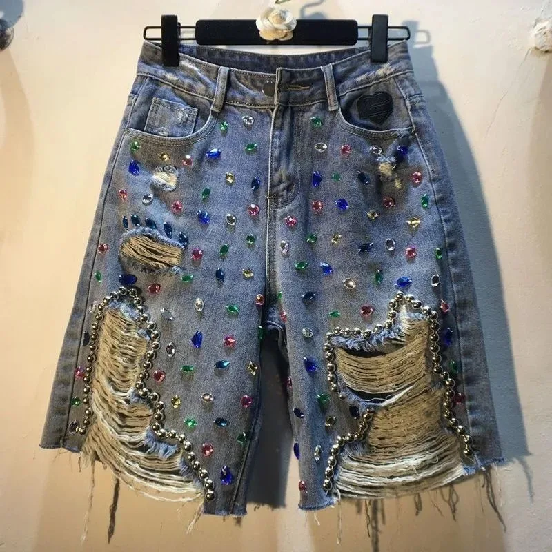 Women's 2026 with Diamonds Sum - огляд і ціна Embroidery Jeans Sakura