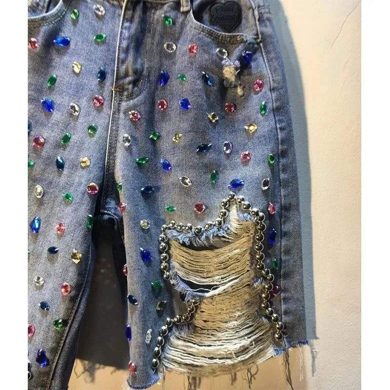 Women's 2026 with Diamonds Sum - огляд і ціна Embroidery Jeans Sakura