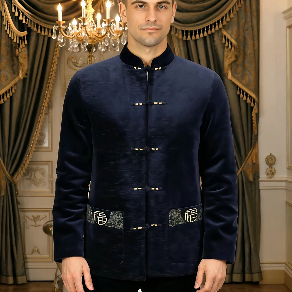 Men Velvet Fleece Lined Jacket - огляд і ціна Embroidery Online Designs