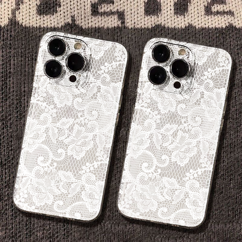 New Black White Lace Phone Cas - огляд і ціна Embroidery White