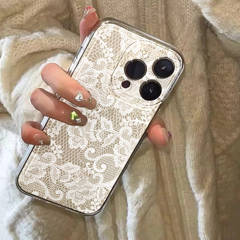 New Black White Lace Phone Cas - огляд і ціна Embroidery White