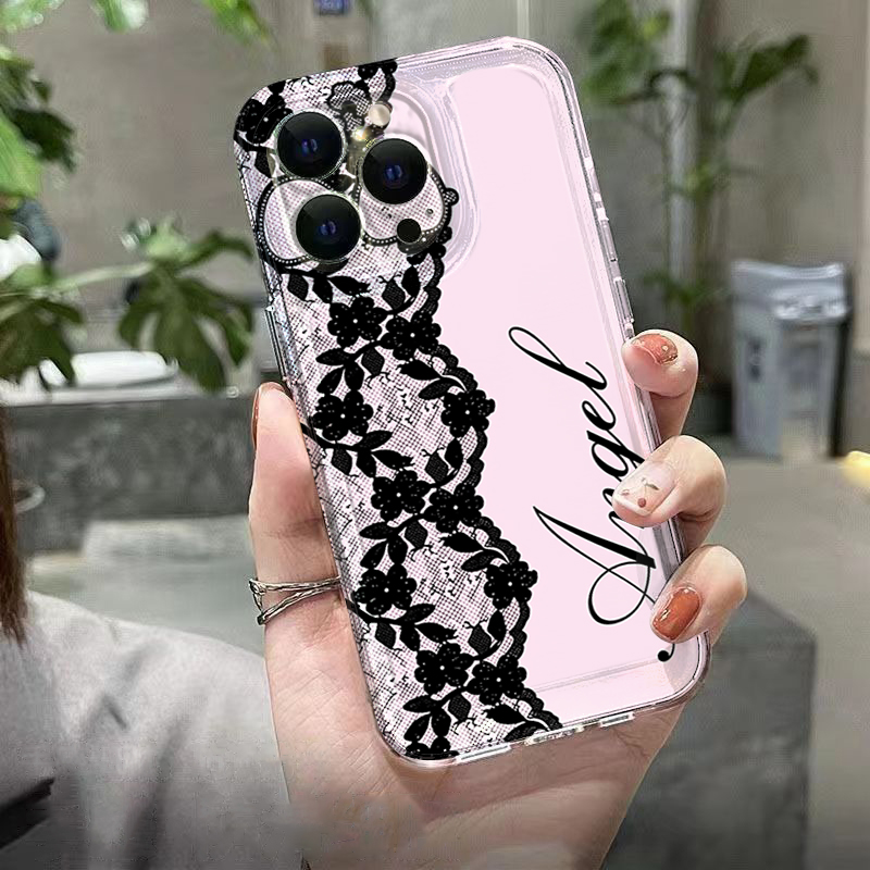 New Black White Lace Phone Cas - огляд і ціна Embroidery White