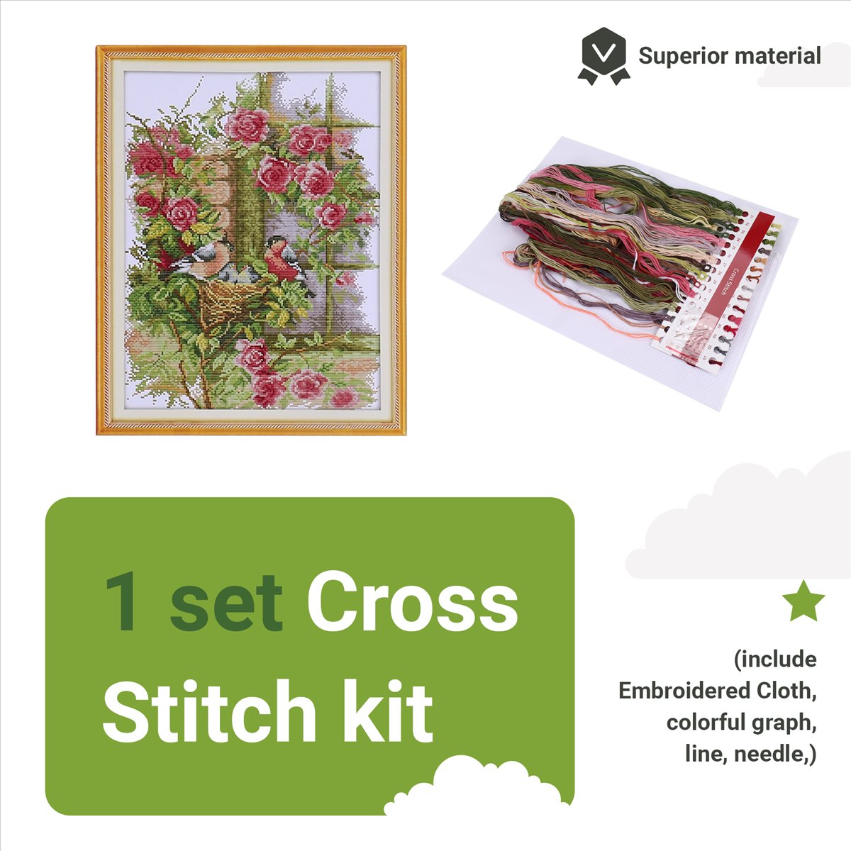 DIY Handmade Needlework Set Em - огляд і ціна Embroidery Kit Set