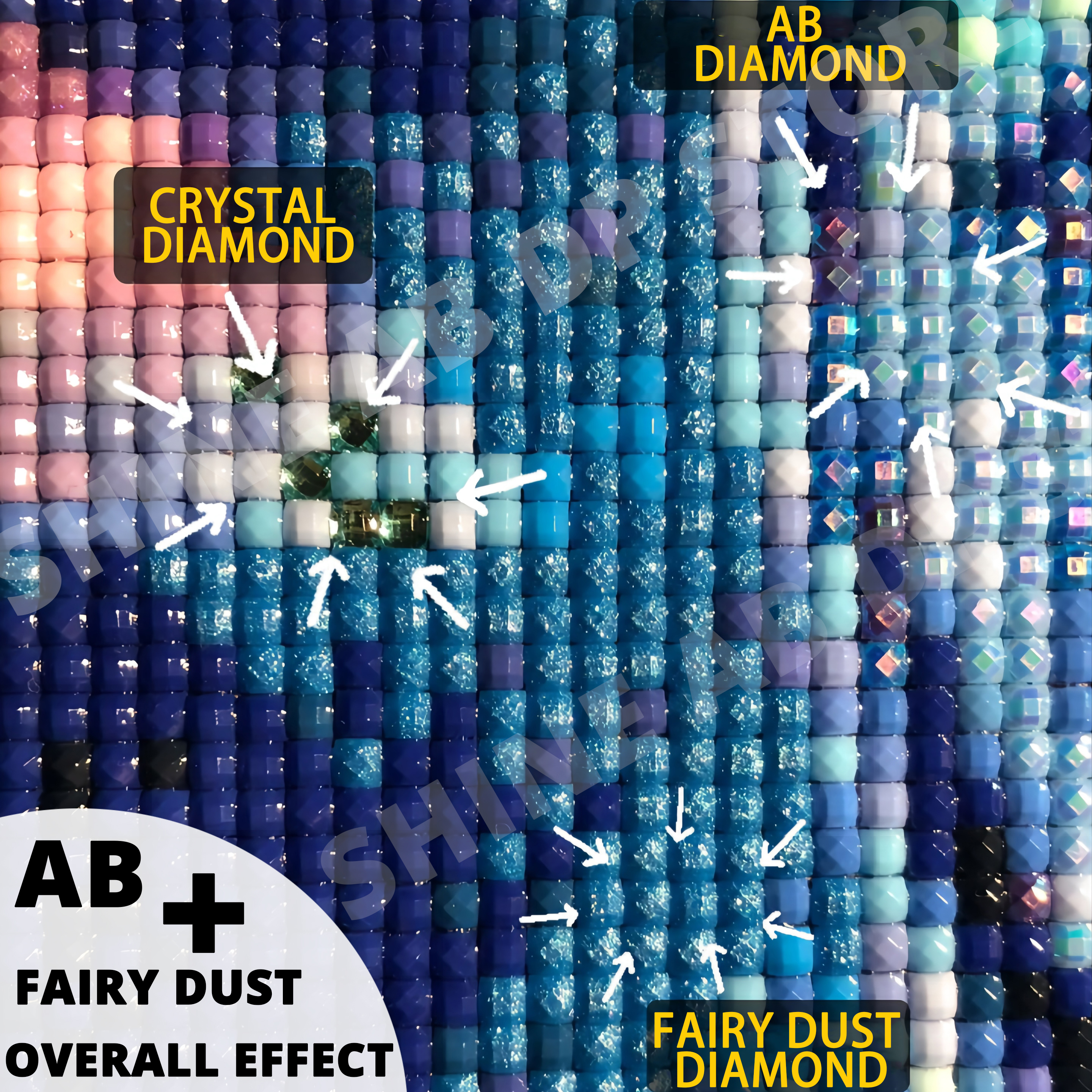 Resin Fairy Dust AB Diamond Pa - огляд і ціна Embroidery Rose Stitch