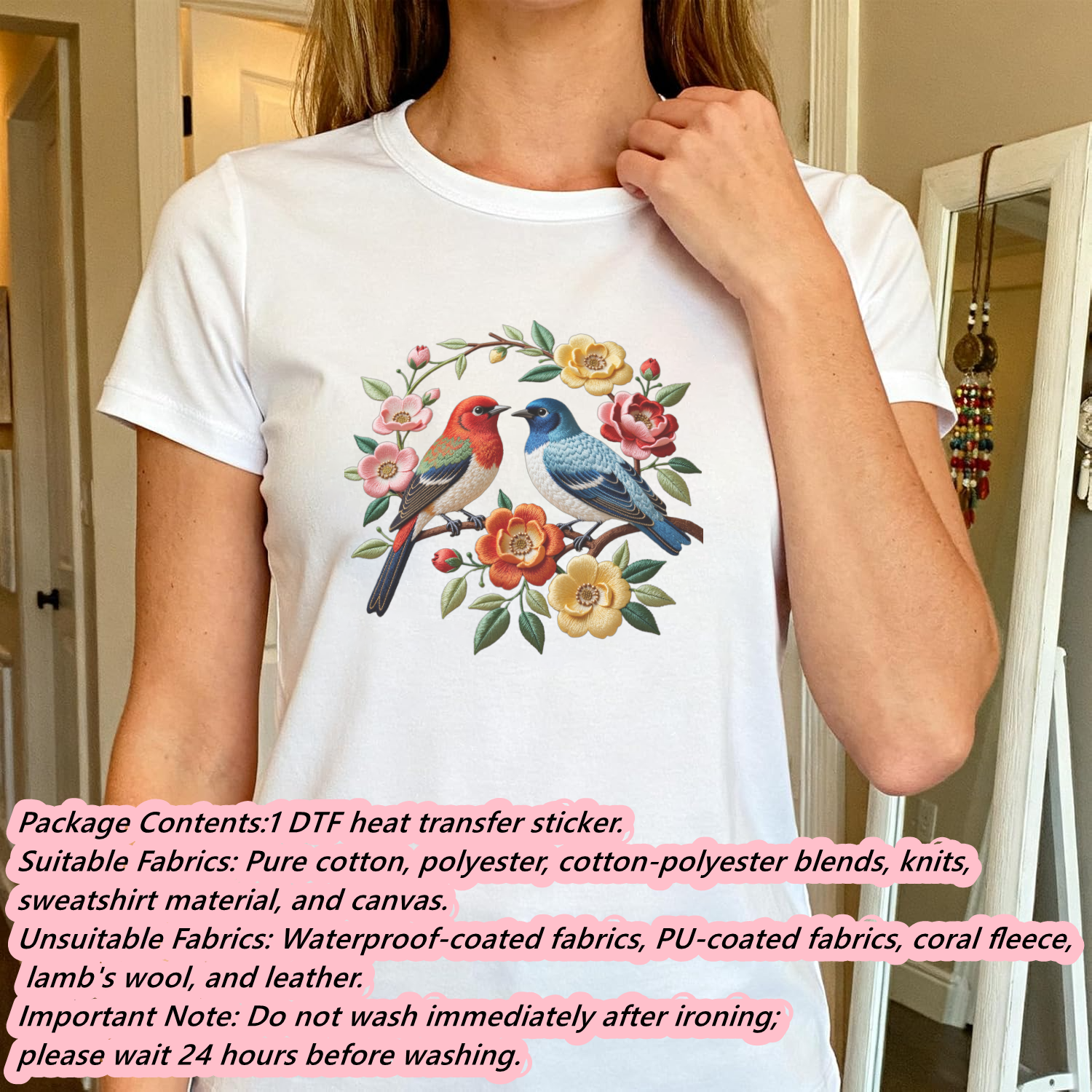 1 Piece of Bird Pattern Clothi - огляд і ціна Embroidery Motif