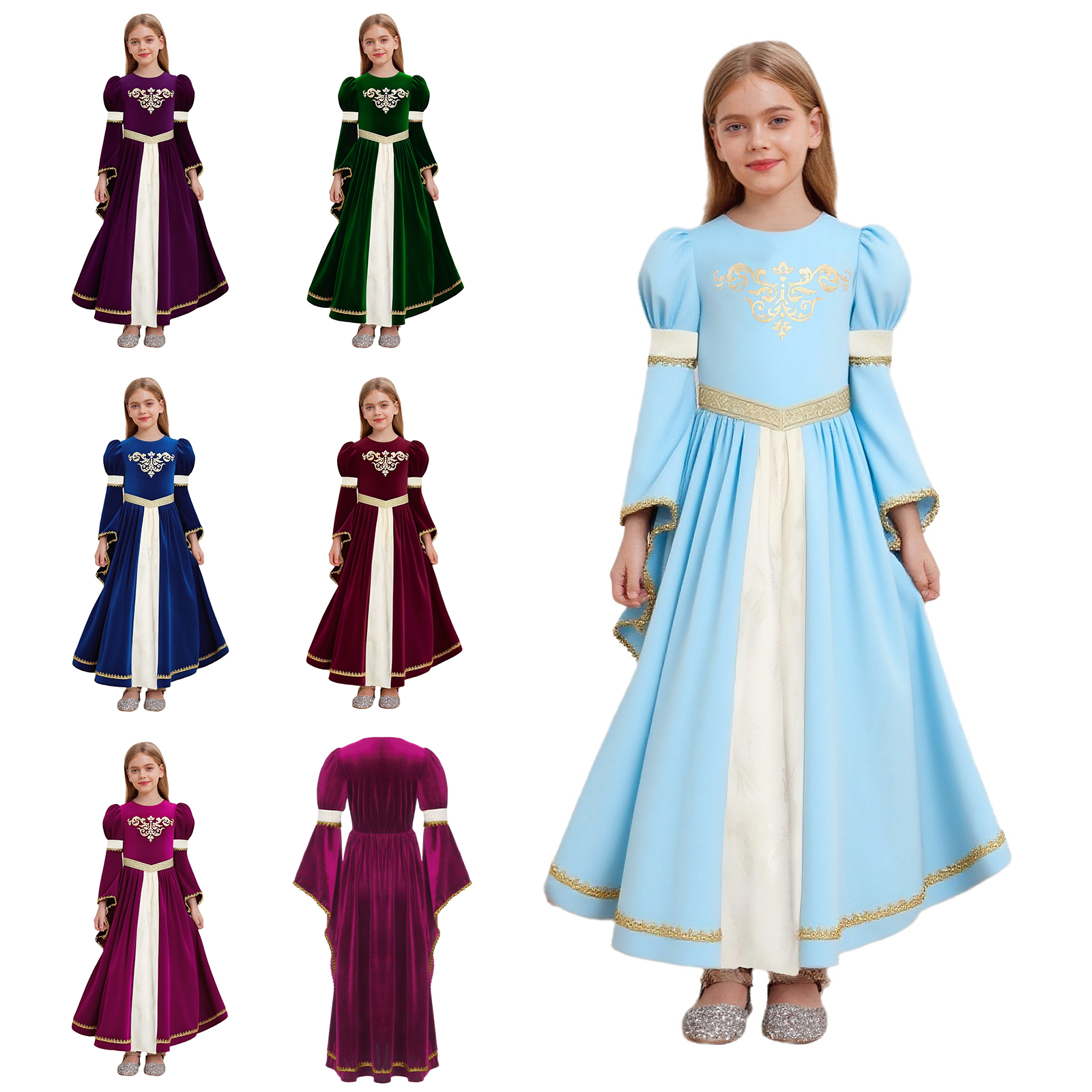 Kid Girls Medieval Princess Co - огляд і ціна Embroidery Gold