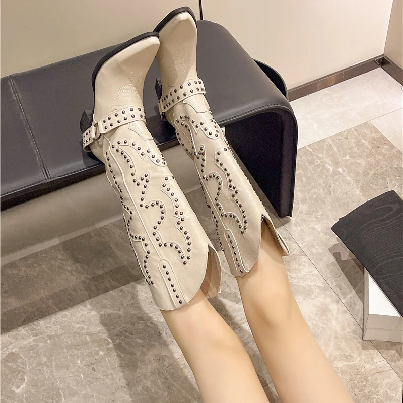 Autumn Winter Belt Buckle Rive - огляд і ціна Embroidery Shoes
