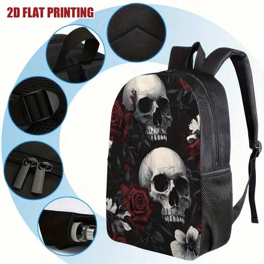 Gothic Skull Floral Backpack B - огляд і ціна Embroidery Gothic