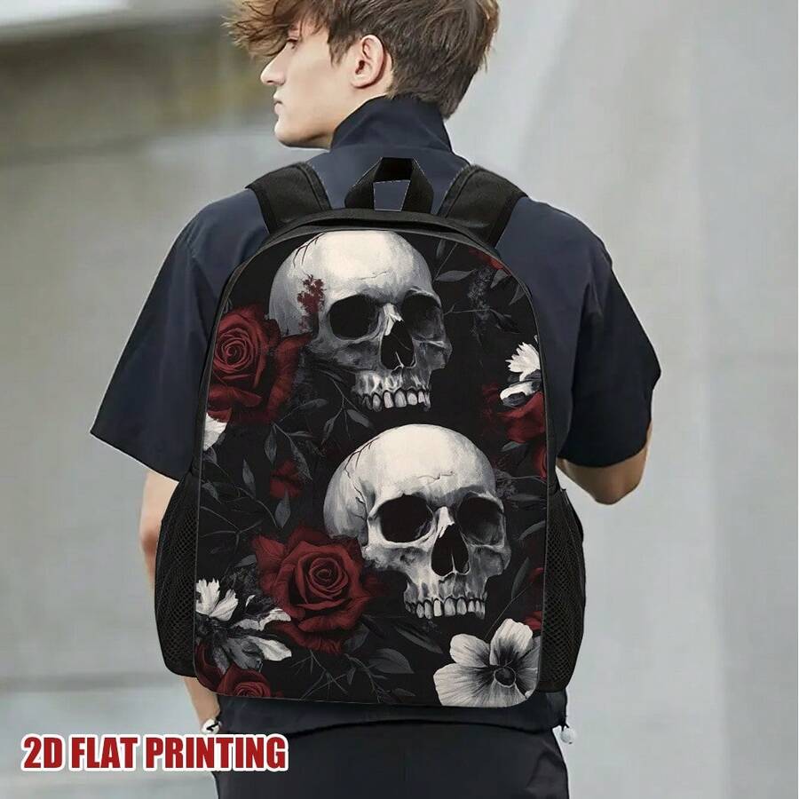 Gothic Skull Floral Backpack B - огляд і ціна Embroidery Gothic
