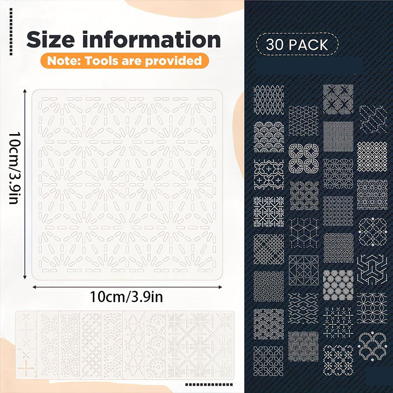30Pcs Embroidery Templates DIY - огляд і ціна Embroidery Motif