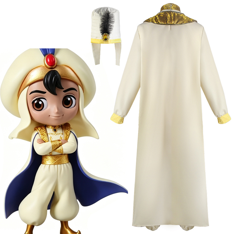 Adult Aladdin Cosplay Costume  - огляд і ціна Embroidery Gold