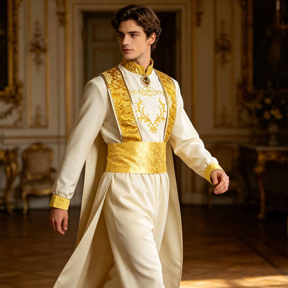 Adult Aladdin Cosplay Costume  - огляд і ціна Embroidery Gold