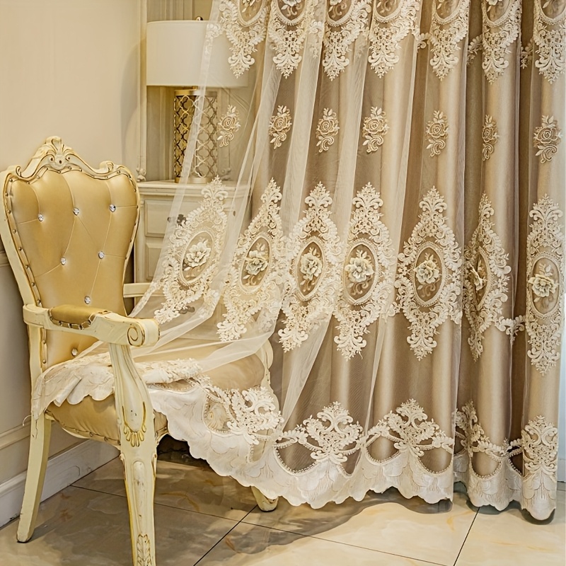 1pc Luxury Double-layer Europe - огляд і ціна Embroidery Flower Pattern