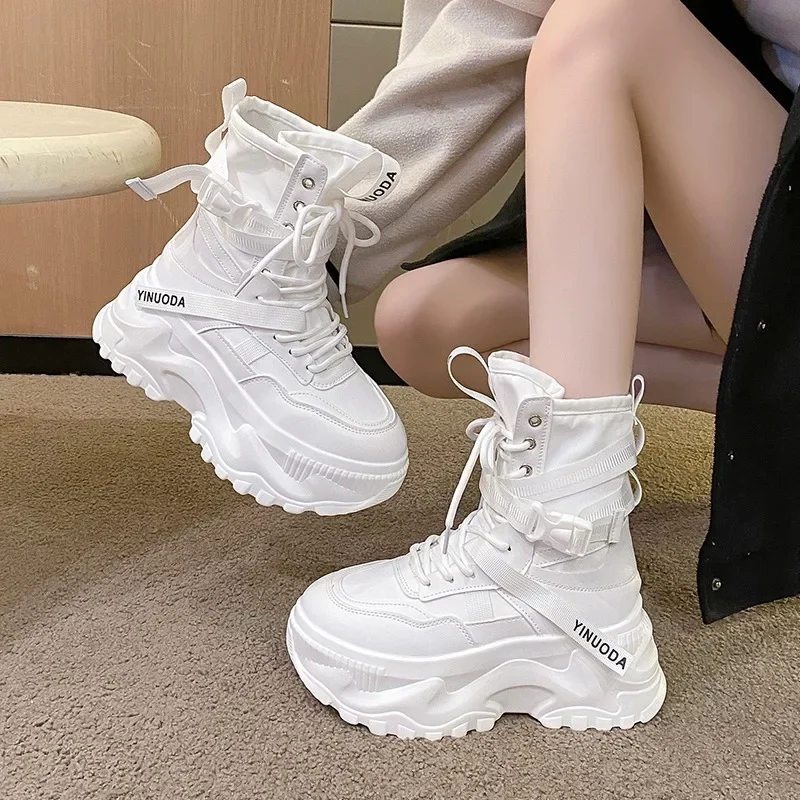 Fashion Women Chunky Platform  - огляд і ціна Embroidery White