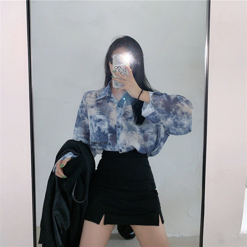 Shirts Women Fashion Tie Dye H - огляд і ціна Embroidery Gothic