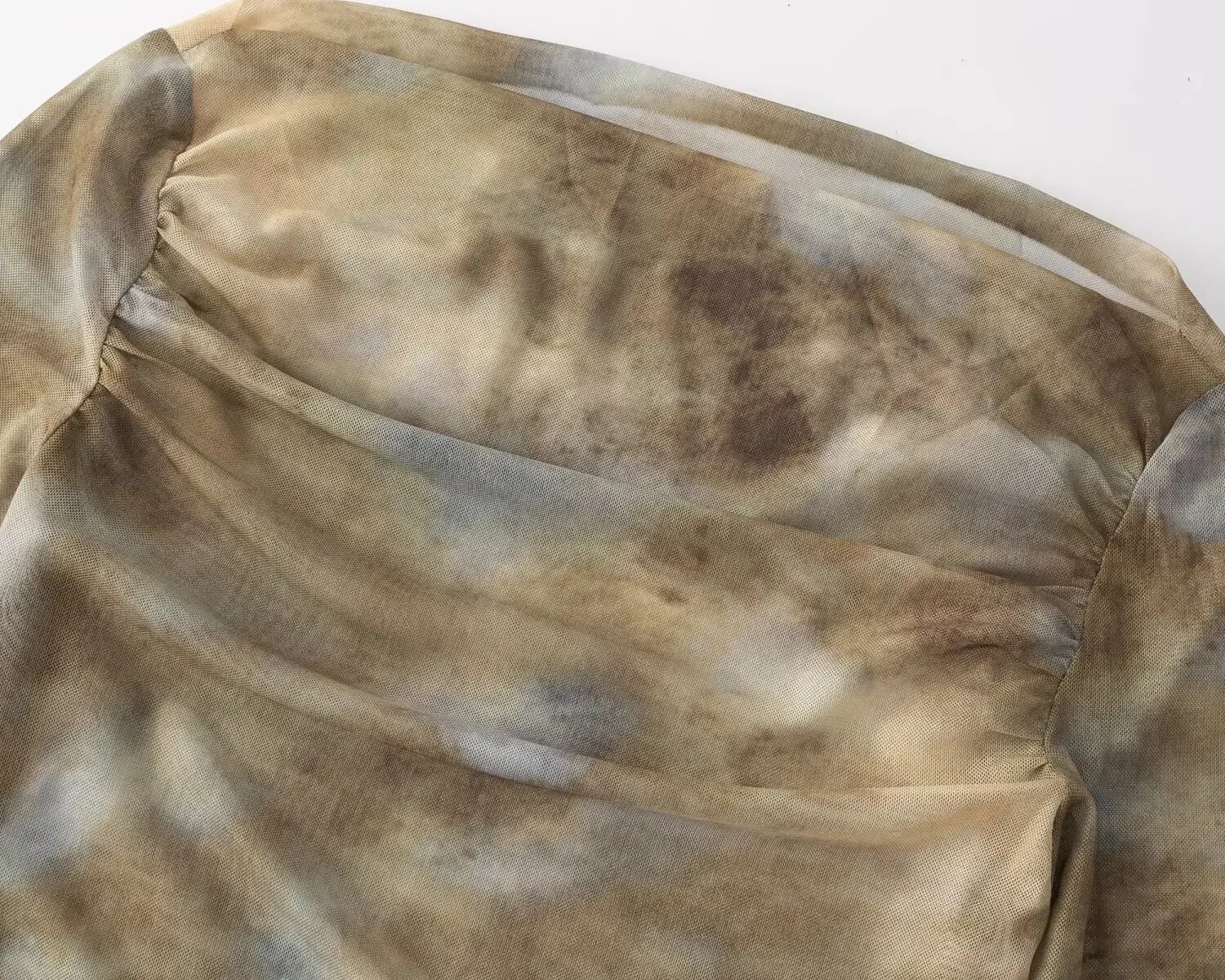 2025 Sexy Tie-Dye Print Ruched - огляд і ціна Embroidery Shirt