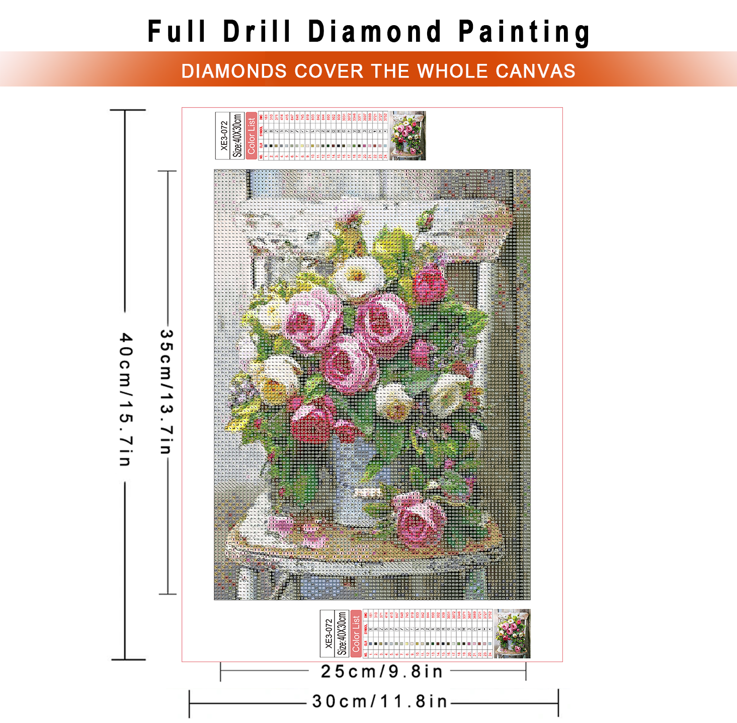 1pc frameless  Diamond Paintin - огляд і ціна Embroidery Rose Stitch