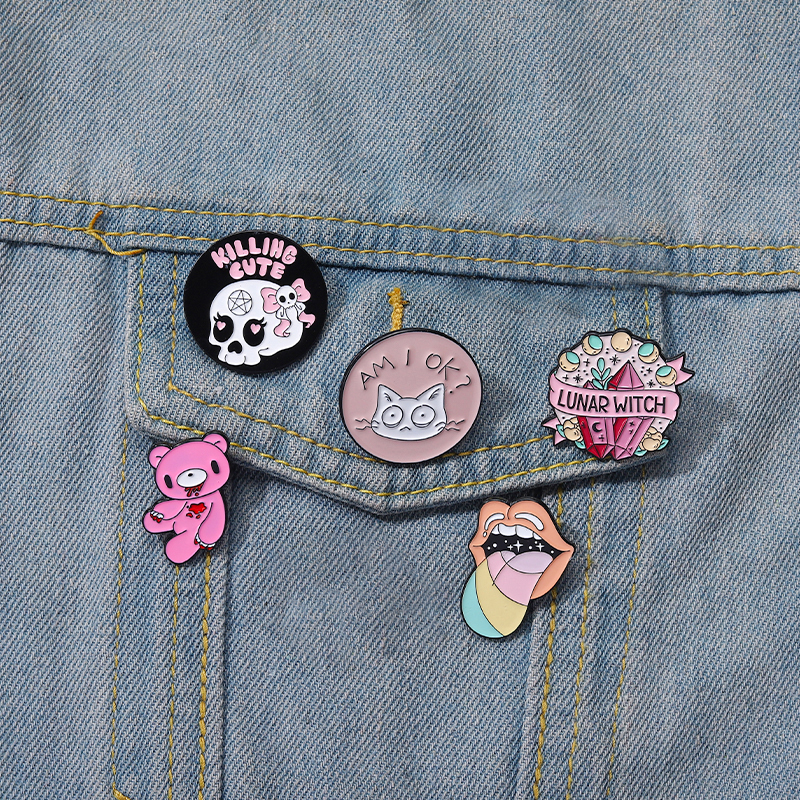 Pink Punk Enamel Pins Custom W - огляд і ціна Embroidery Gothic