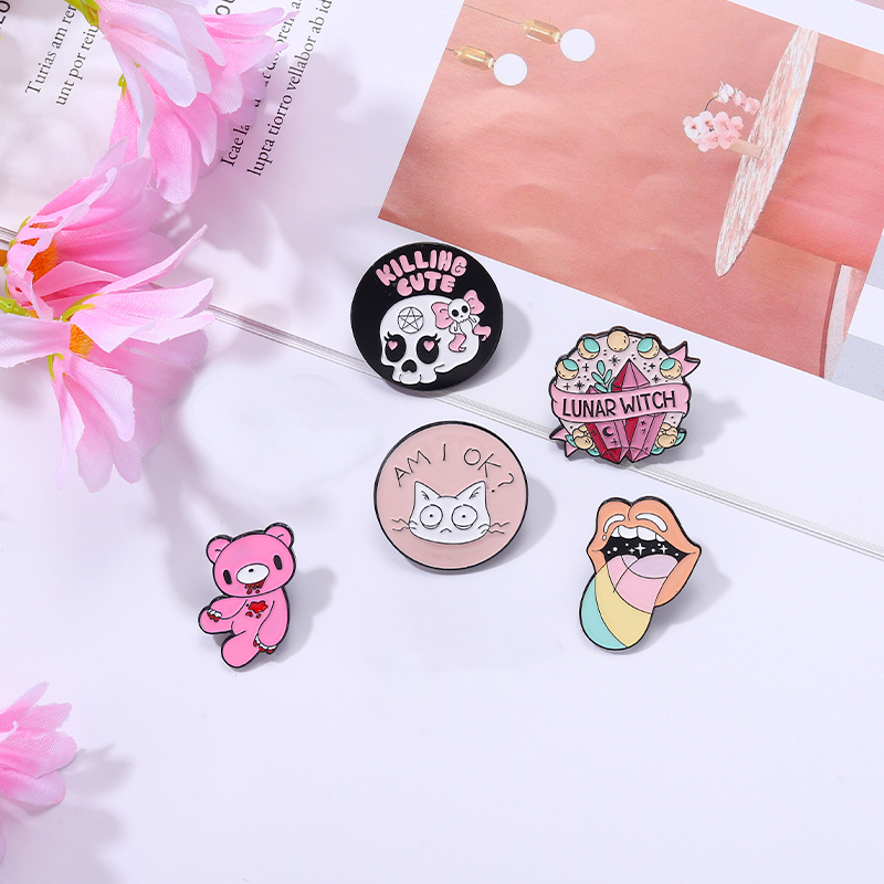 Pink Punk Enamel Pins Custom W - огляд і ціна Embroidery Gothic