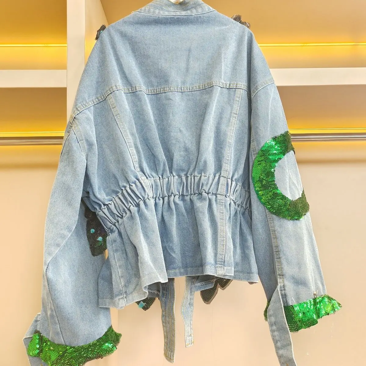 Women V-neck 3D Peacock Sequin - огляд і ціна Embroidery Jeans Sakura