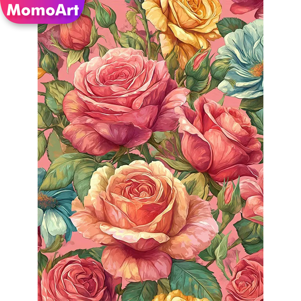 Momoart Full Drill Diamond Emb - огляд і ціна Embroidery Rose Stitch