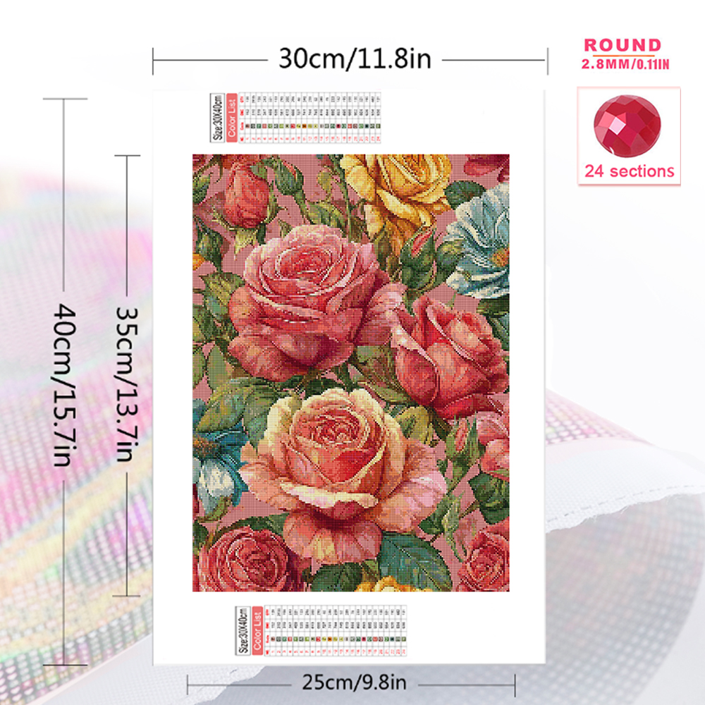 Momoart Full Drill Diamond Emb - огляд і ціна Embroidery Rose Stitch