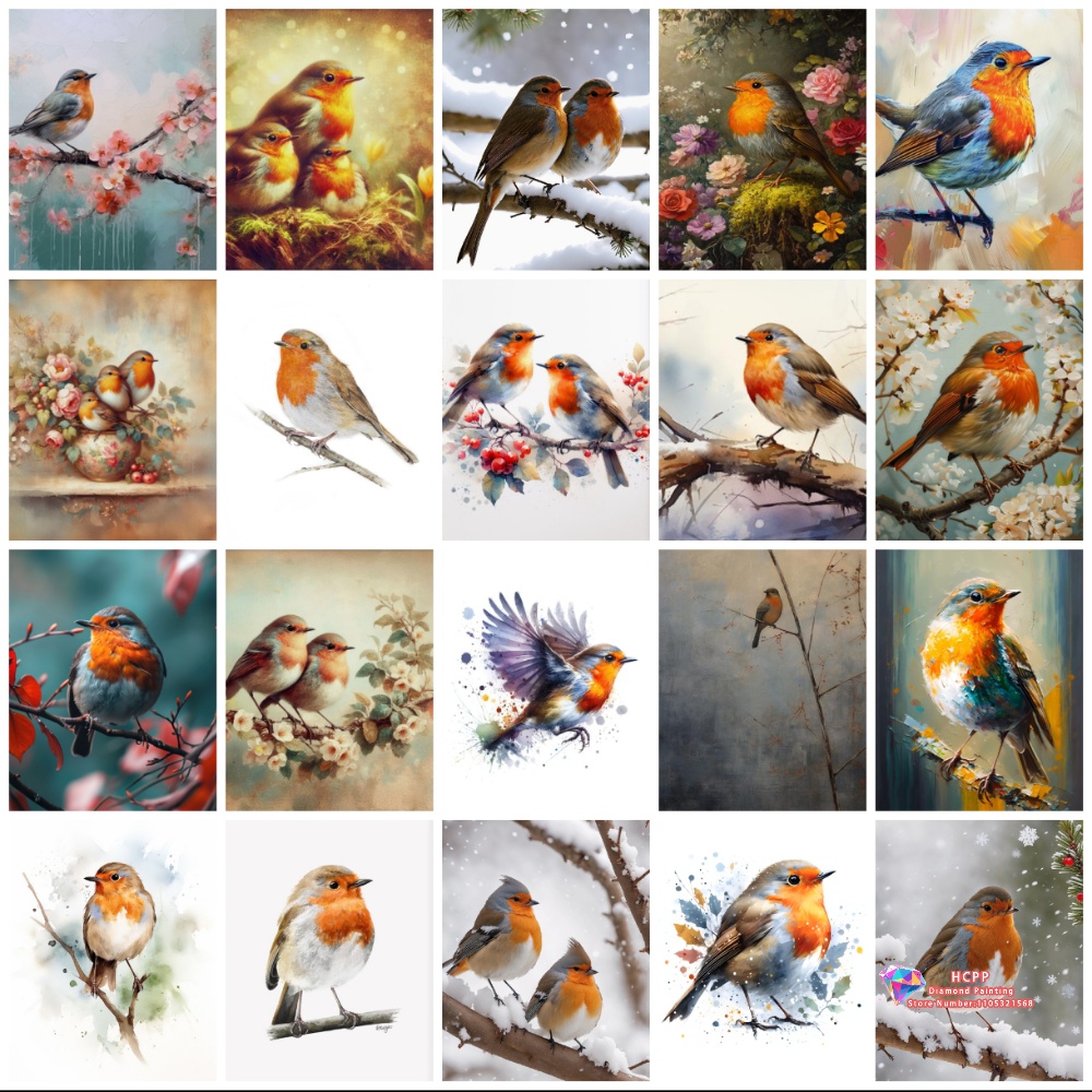 unframe Robin Bird Cute Robin  - огляд і ціна Embroidery Kit Set