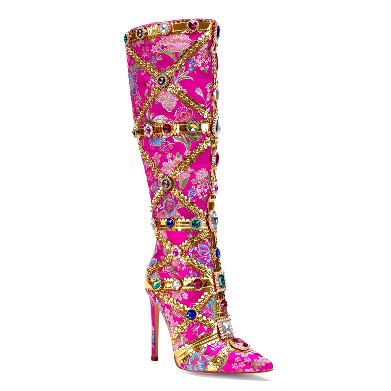 Multicolor Gemstone Gold Trim  - огляд і ціна Embroidery Shoes