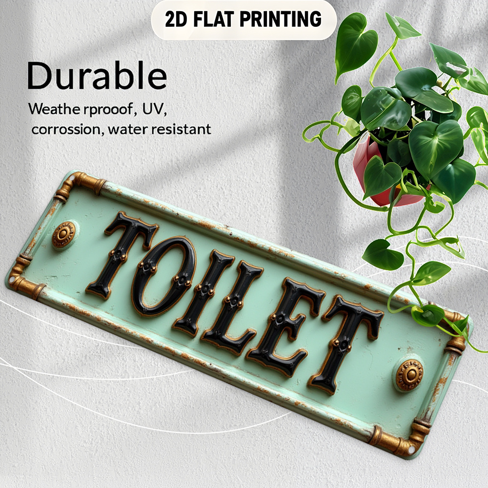 2D Flat, Vintage Toilet Sign - - огляд і ціна Embroidery Water
