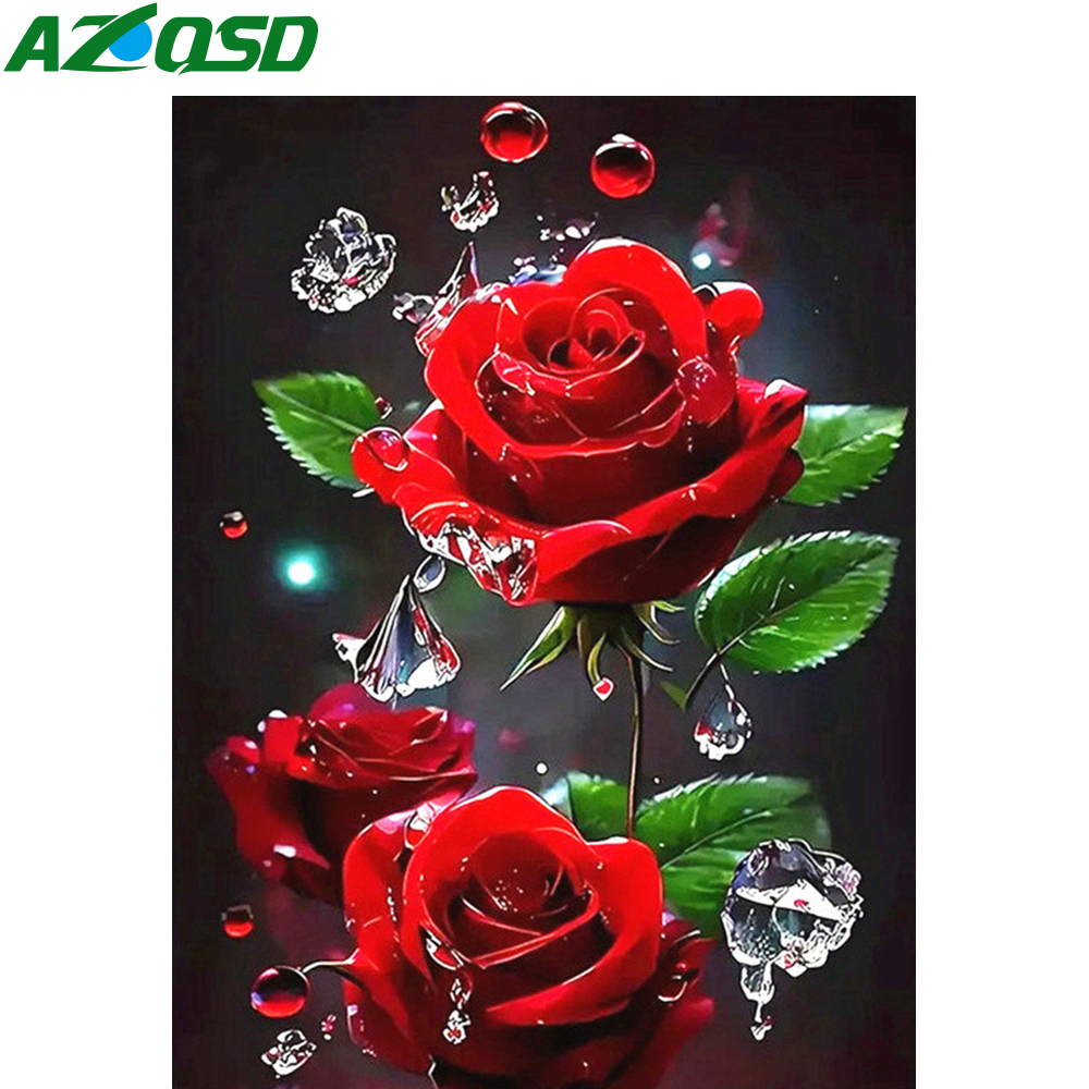 AZQSD Diamond Painting Full Dr - огляд і ціна Embroidery Rose Stitch