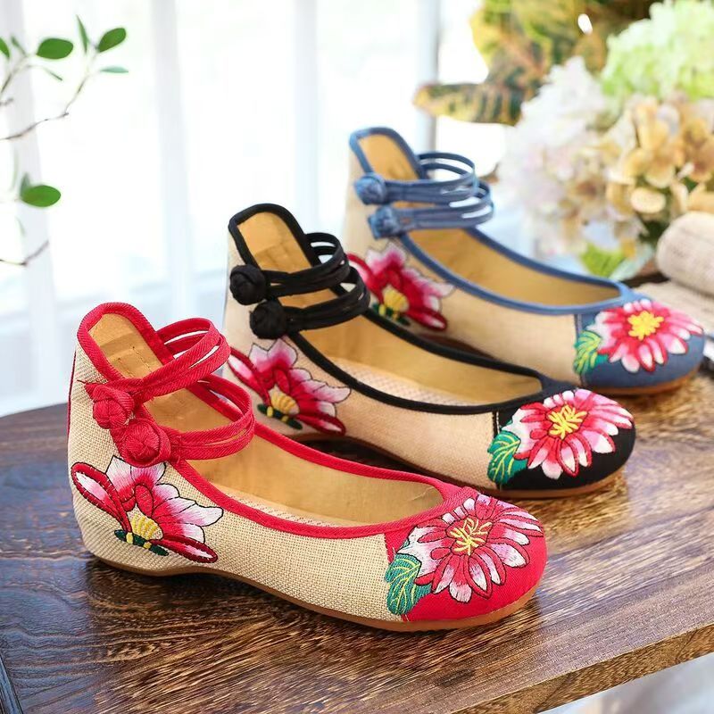 Woman Wedges Embroidered Cloth - огляд і ціна Embroidery Shoes