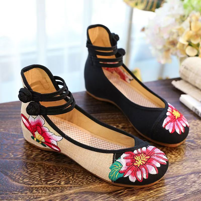 Woman Wedges Embroidered Cloth - огляд і ціна Embroidery Shoes