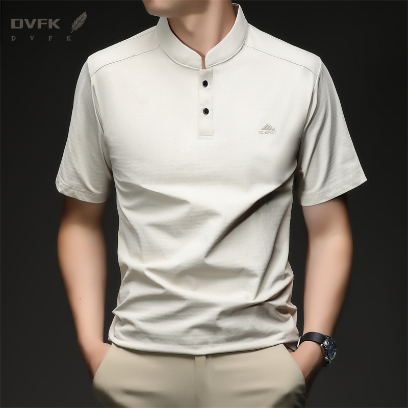 Mens Short Sleeve Mandarin Col - огляд і ціна Embroidery Shirt