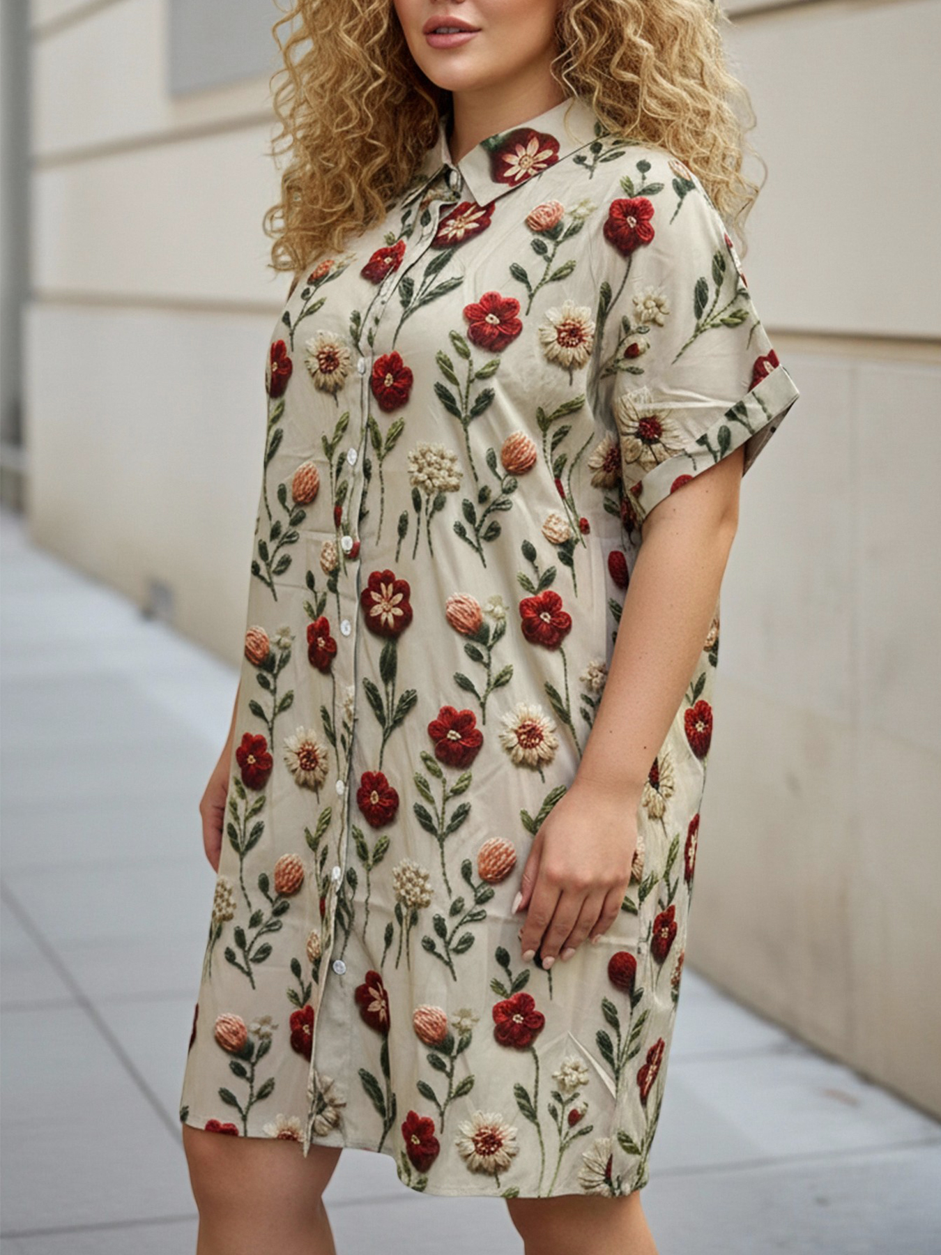 Plus Size Women's Longline Ove - огляд і ціна Embroidery Motif