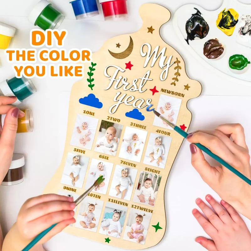 TEMIKIDS Newborn First Year of - огляд і ціна Frame Display Wood