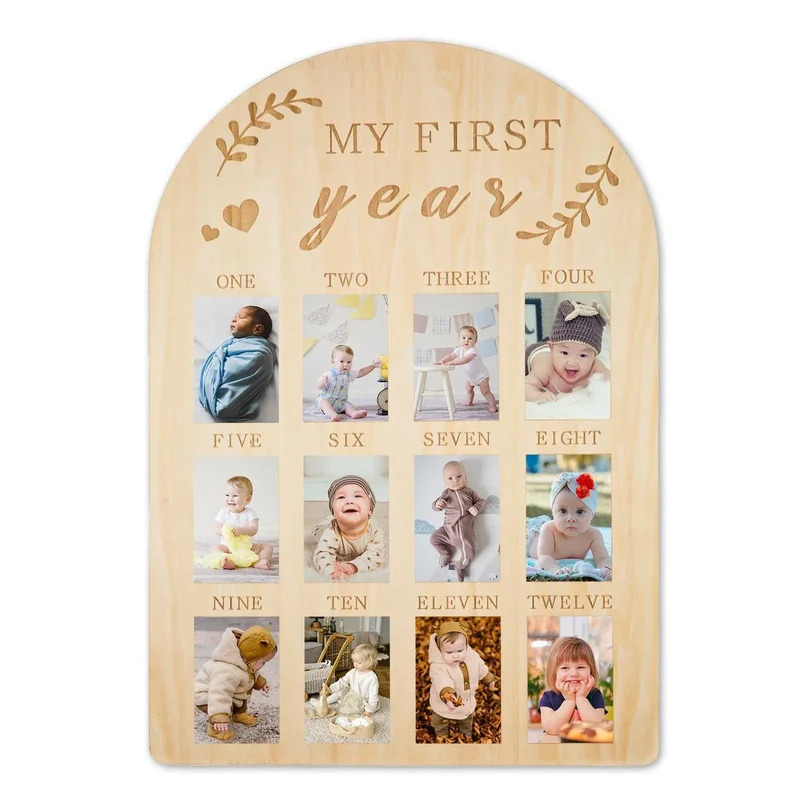 TEMIKIDS Newborn First Year of - огляд і ціна Frame Display Wood