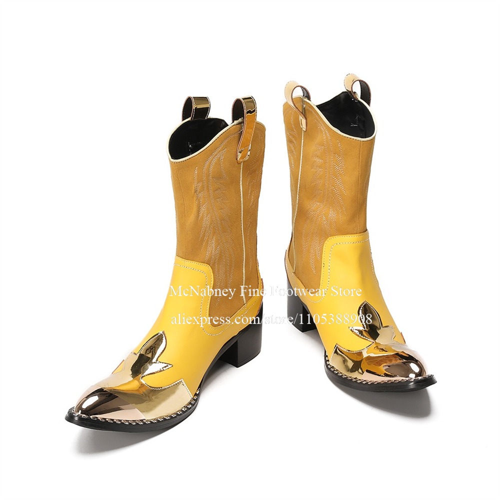 Yellow Gold Metal Toe Suede We - огляд і ціна Embroidery Gold